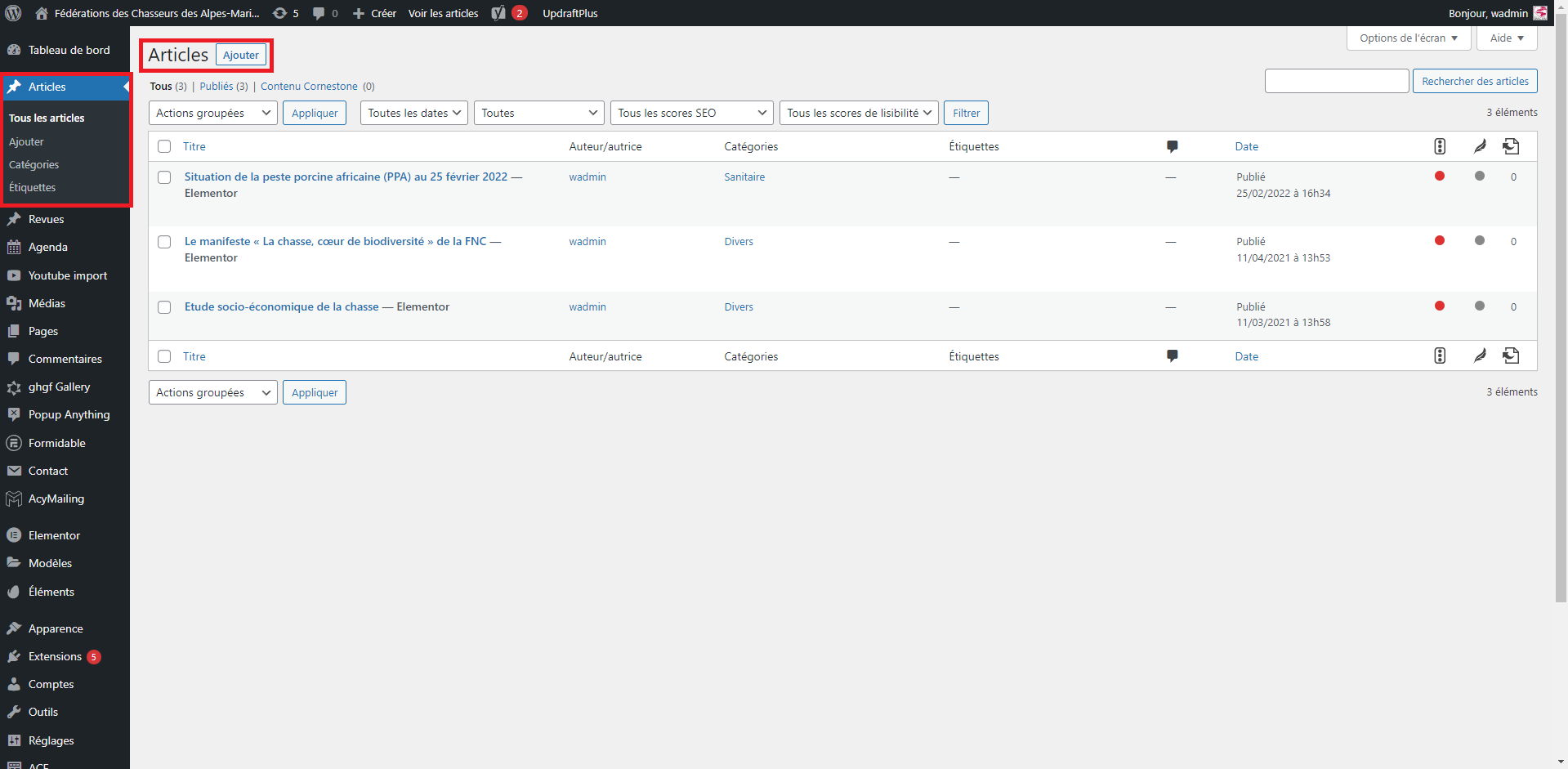 créer un article sur wordpress